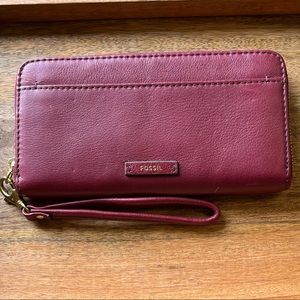 Fossil Burgundy Leather Wallet